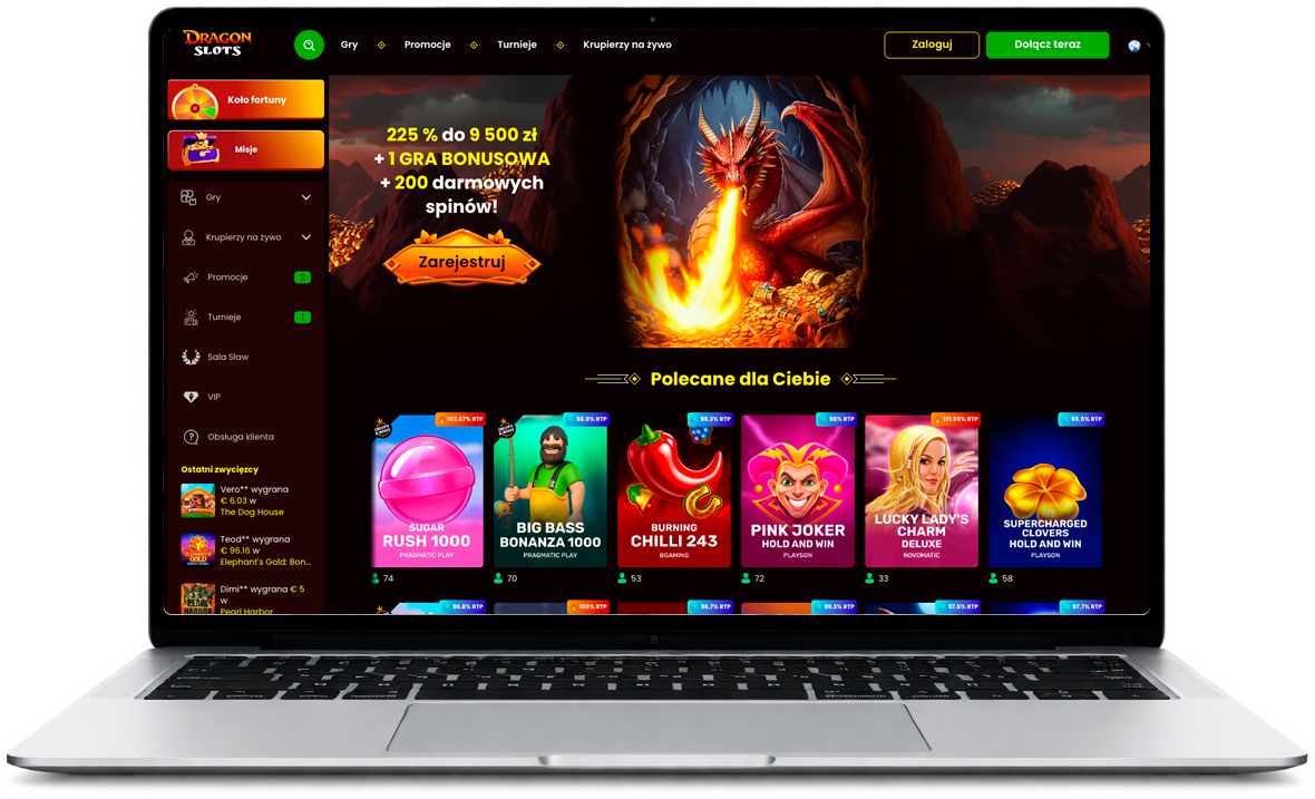 Gra w Dragonslot Casino Polska na laptopie MacBook Air — mobilność i wygoda